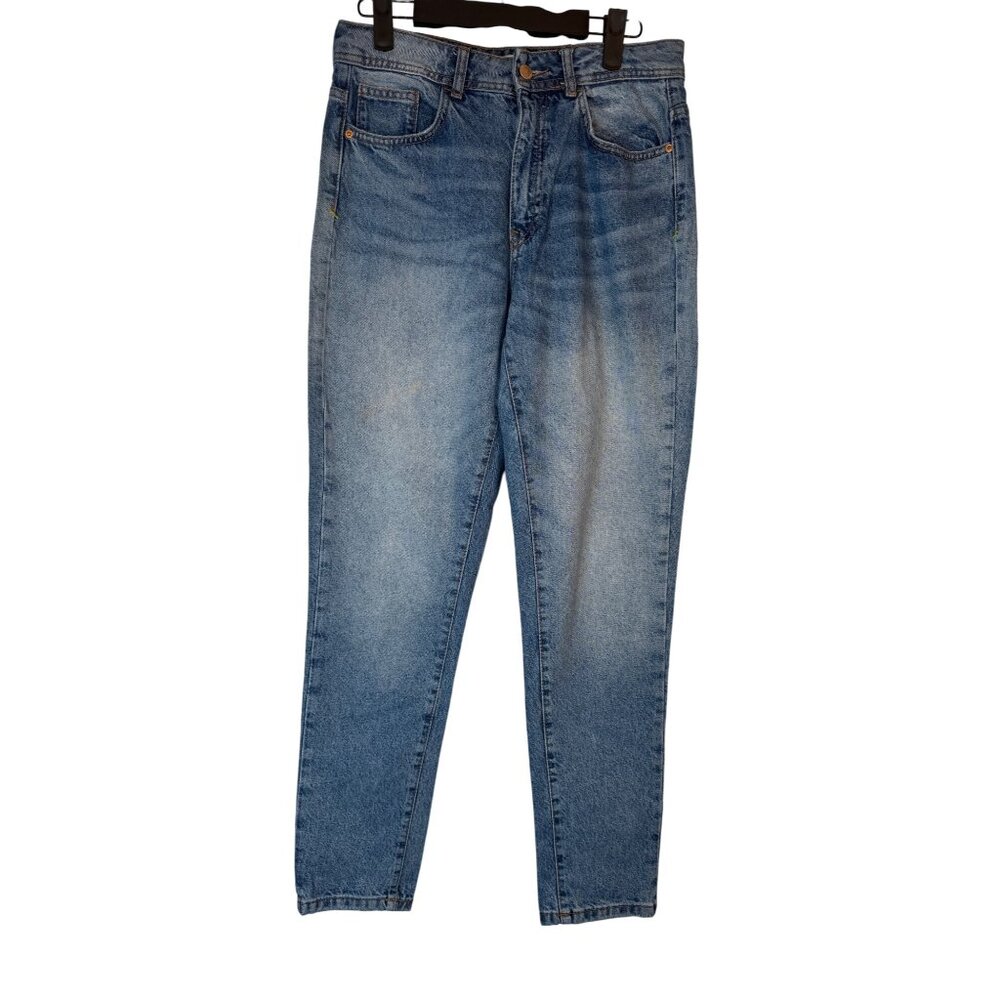 ZARA Womens Size 28 High Waist Tapered Blue Denim Jeans